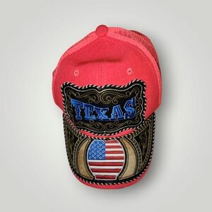 Texas American Flag hot pink Trucker hat